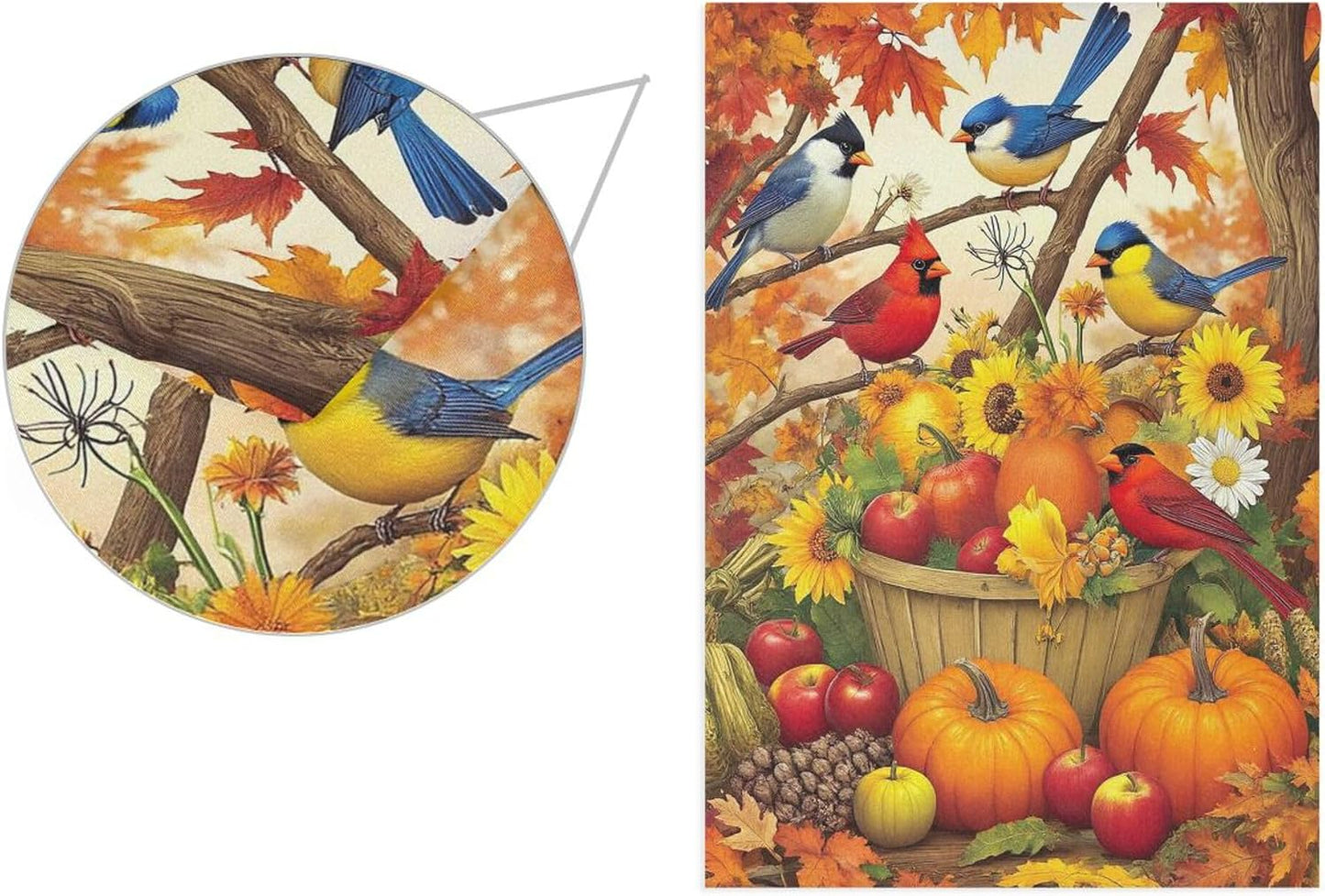 Bandera otoño doble cara 28x40pulg pájaros cardenales jardín