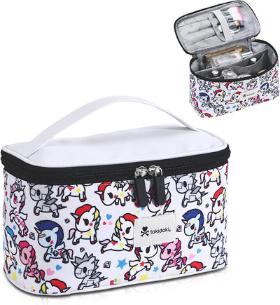 Bolsa maquillaje viaje gran capacidad con asa blanco