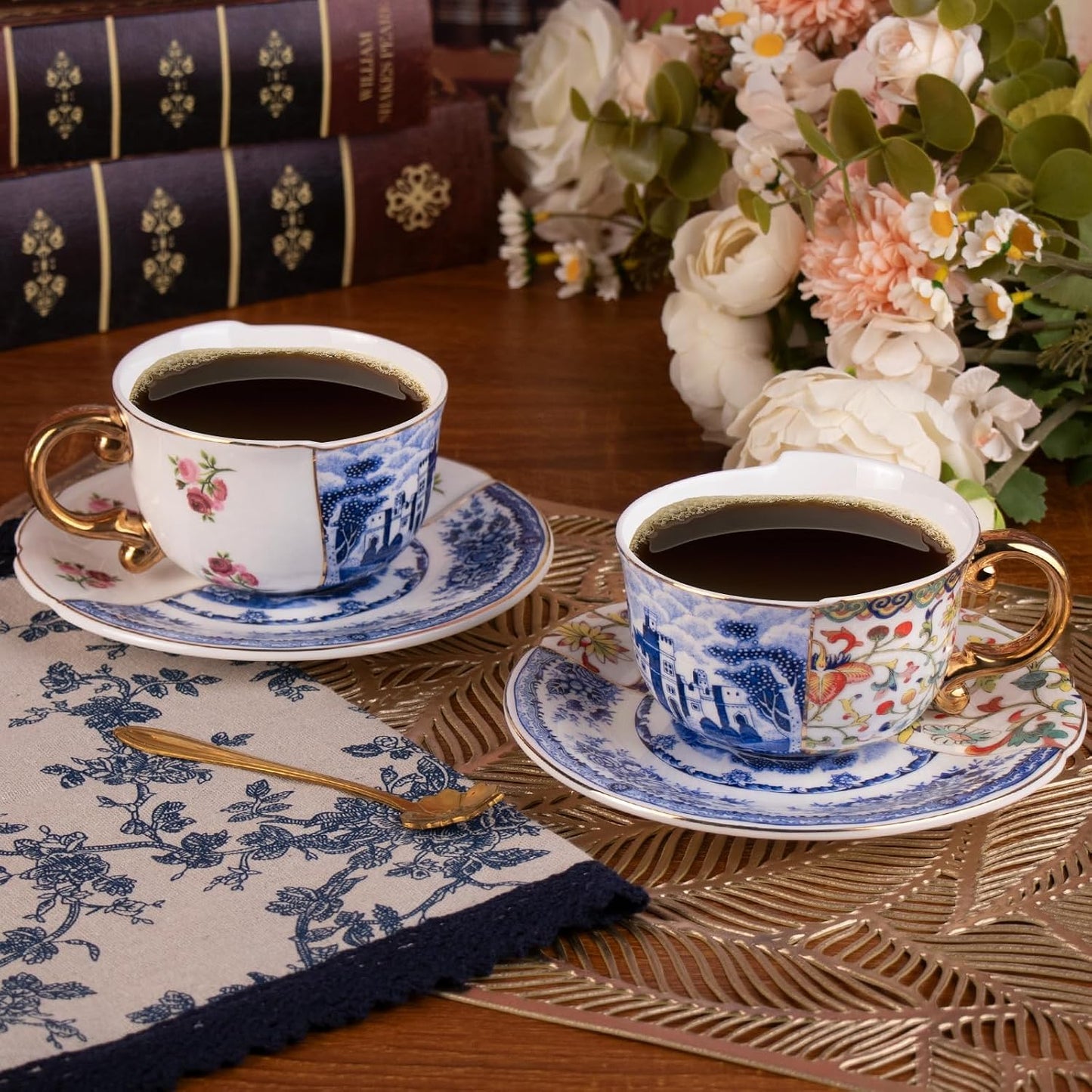 Set 2 Tazas Café Cerámica Apilables 8.5oz Rosa