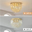 Lámpara de Araña Cristal Dorado 5 Luces LED E12