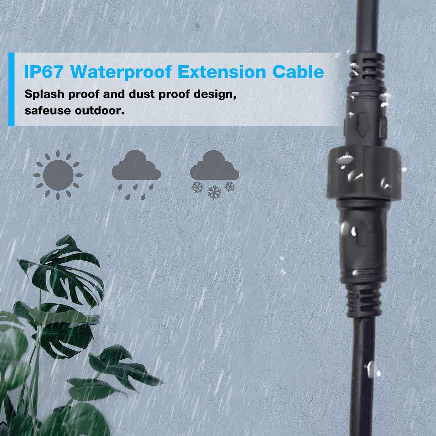 Cable extensión luz barco 9.8ft 4 núcleos 22AWG para tiras