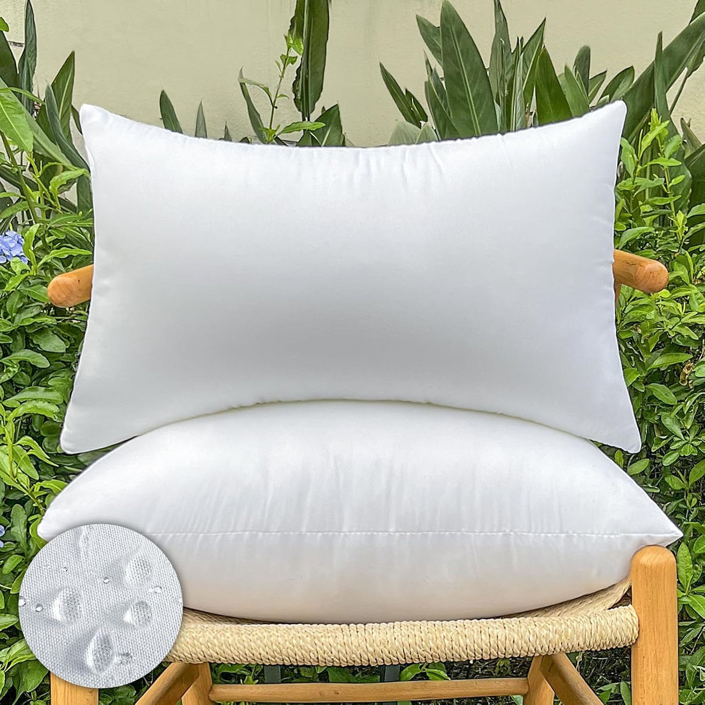 2 Rellenos Almohada Lumbar 12x20" Impermeables Exteriores