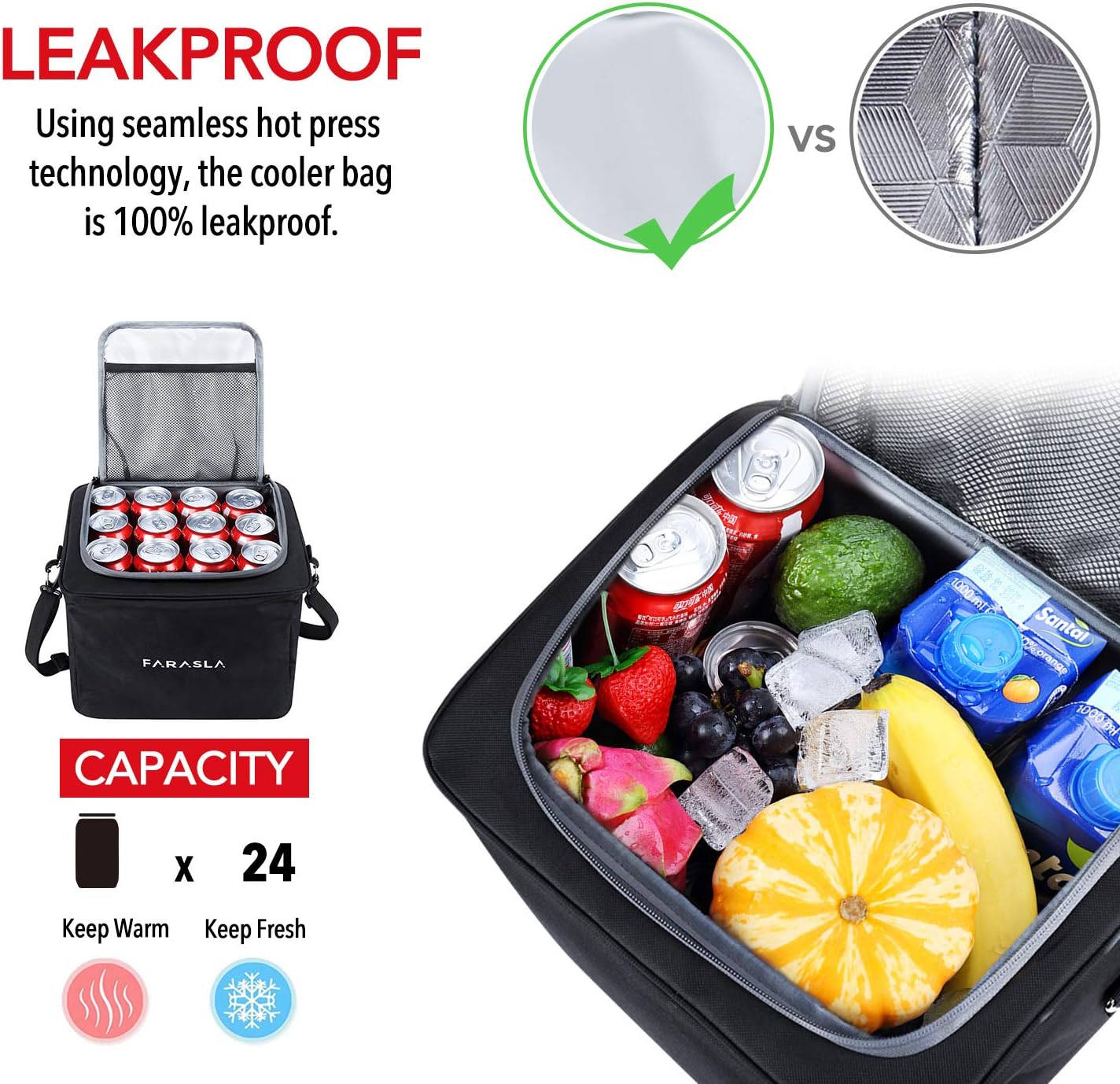 Organiz. maletero impermeable con bolsa térmica plegable
