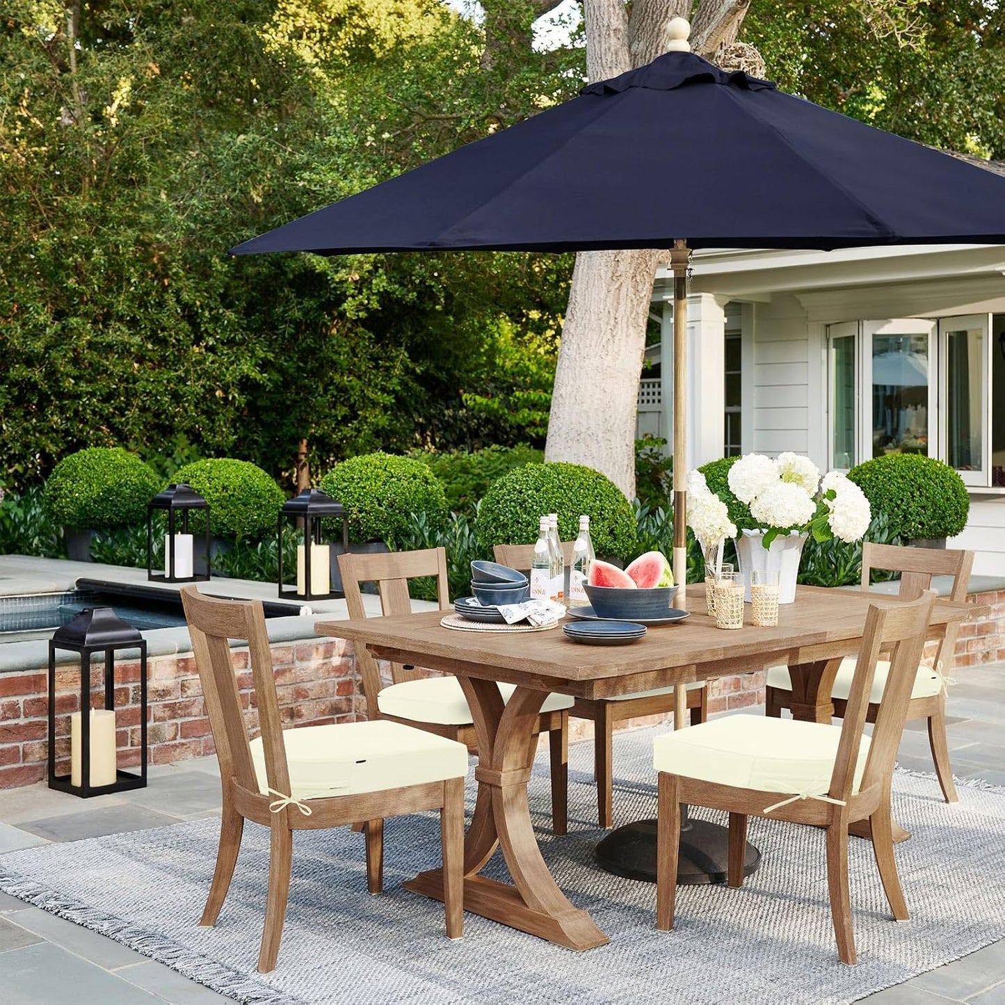2 Pzas Cojines Silla Exterior 17x16pulg Impermeables Redondos