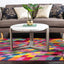 Alfombra geométrica moderna 6x9ft multicolor y rosa