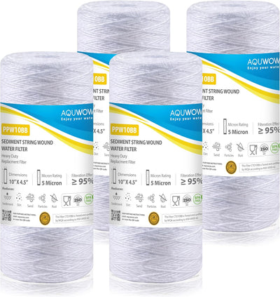 Juego filtros sedimentos 5mic 4.5x10pulg repuesto