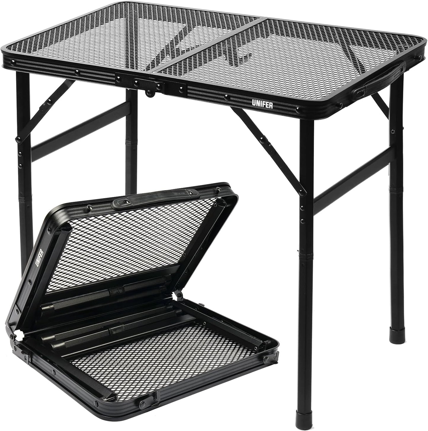 Mesa campamento portátil 2ft metal ajustable asa transporte