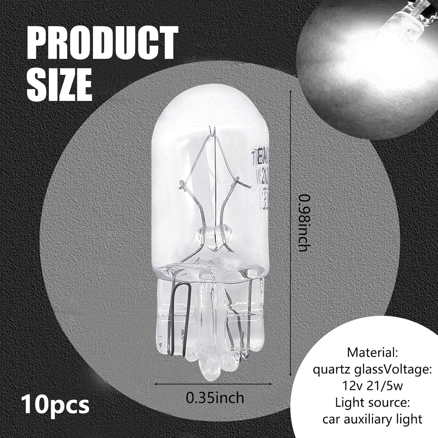 10 Pzas Luces T10 Plano Universal para Coche