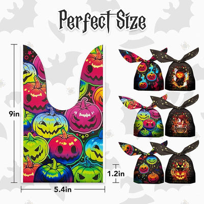 Bolsas plástico Halloween 100uds con calabaza y fantasma