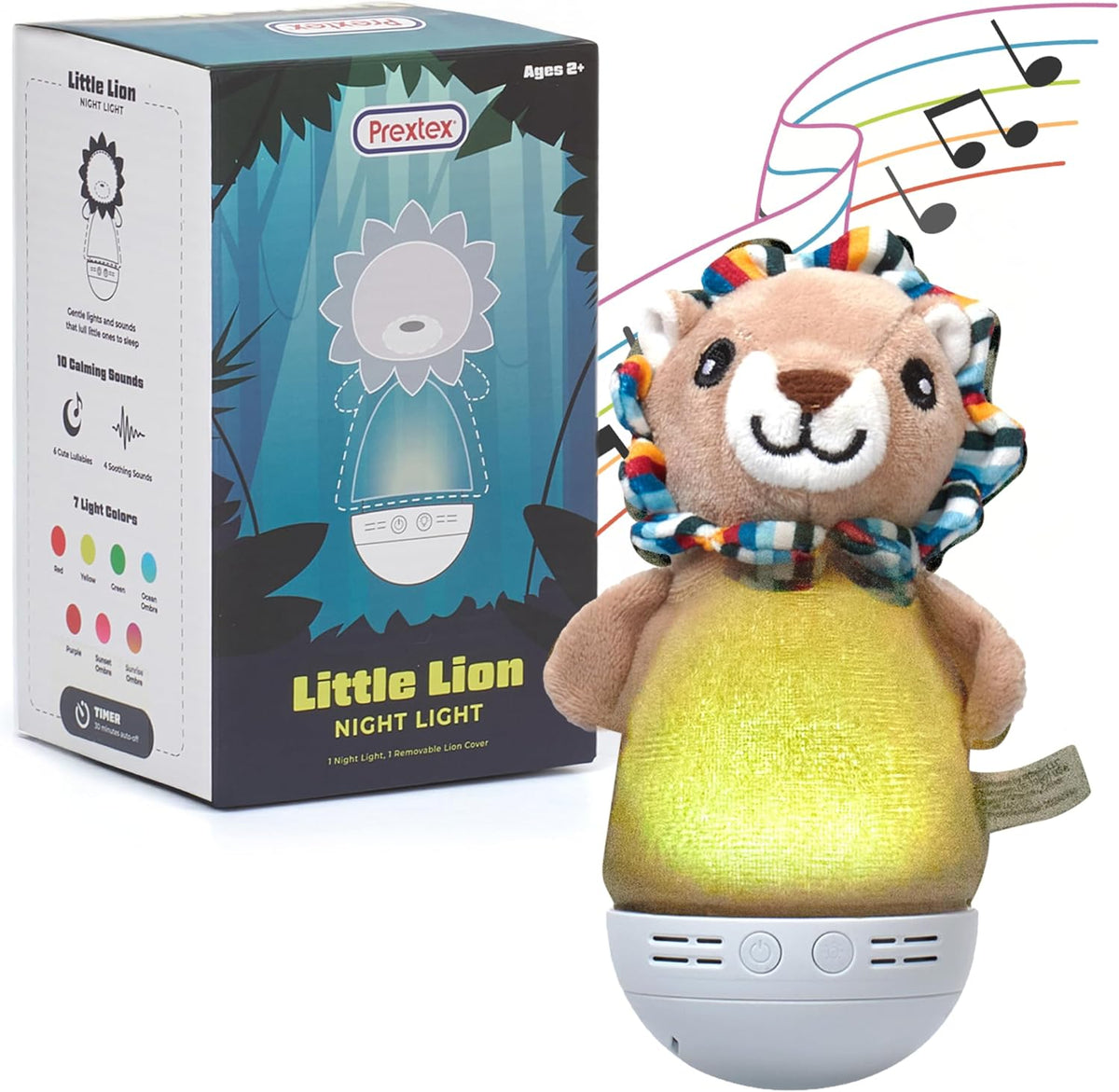 Luz Nocturna para Niños con 7 Colores y 10 Sonidos