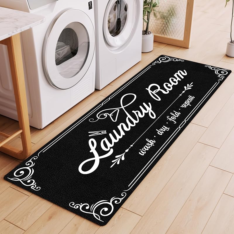 Alfombra lavandería 17x60pulg cuero nappa antiderrap
