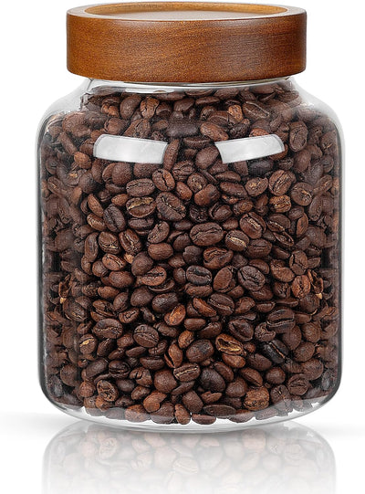 Tarro vidrio con tapa hermética 1400ml para café y frijoles