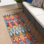 Alfombra área Ikat 2x8ft multi/borgoña