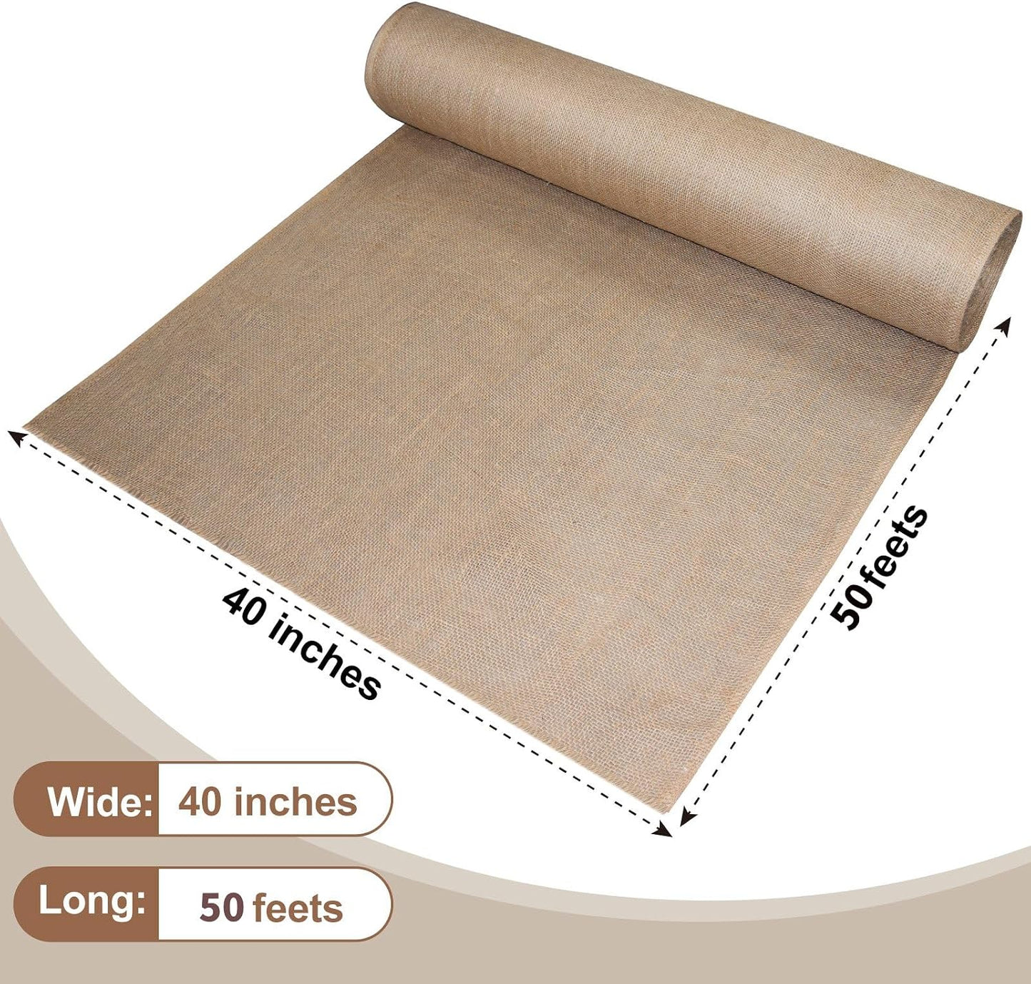 Rollo arpillera yute 40x50pies para jardinería