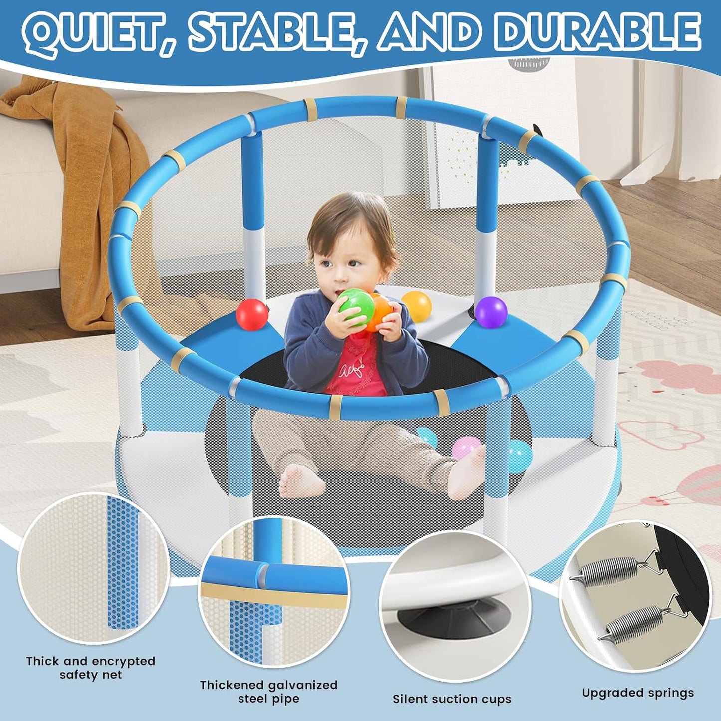Bounce House 5ft para Niños con Red de Seguridad
