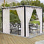 2 Cortinas lino impermeables para pérgola y porche