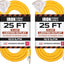 Cable extensión 10/25ft amarillo SJTW 15A 3 tomas pack 2