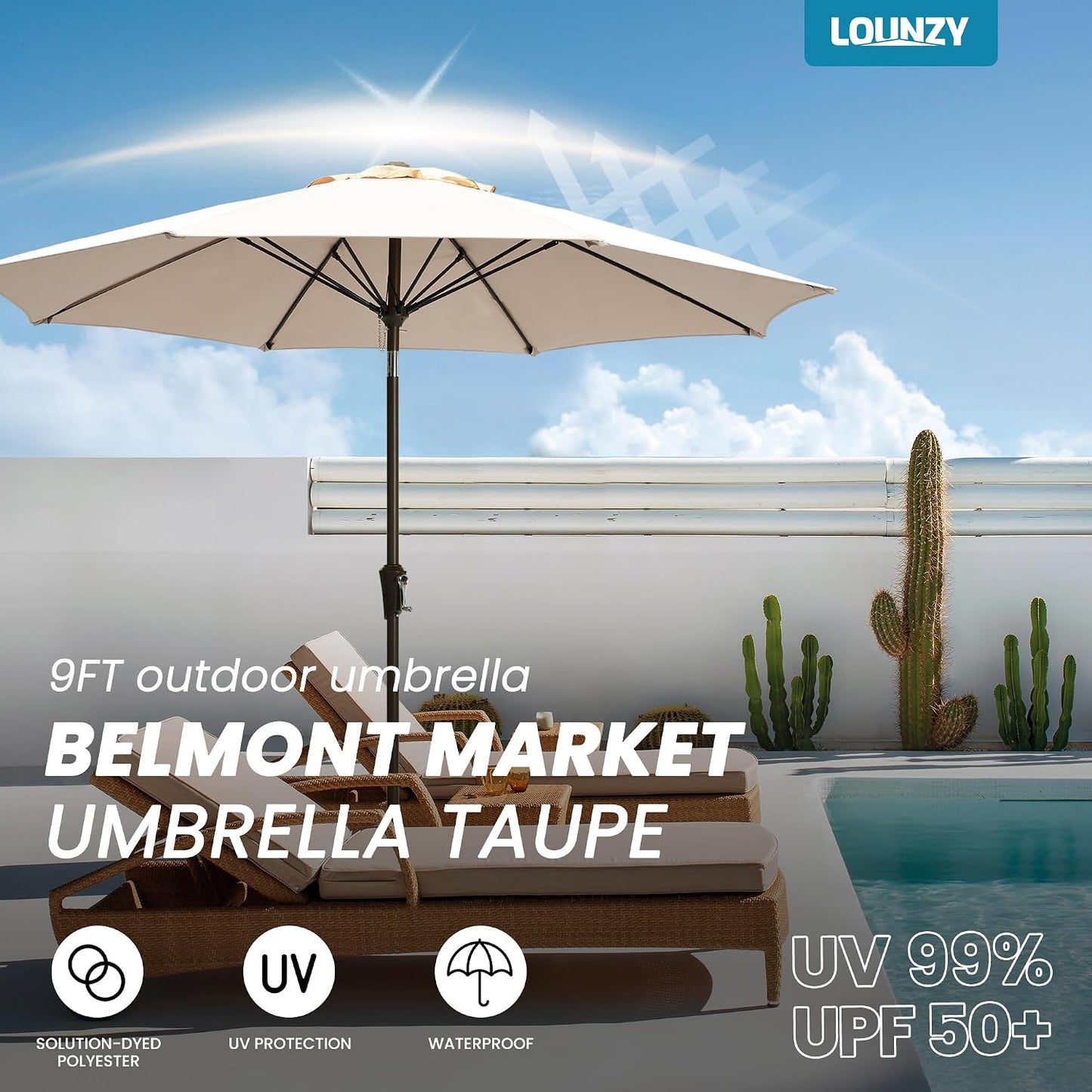 Sombrilla patio al aire libre 9"