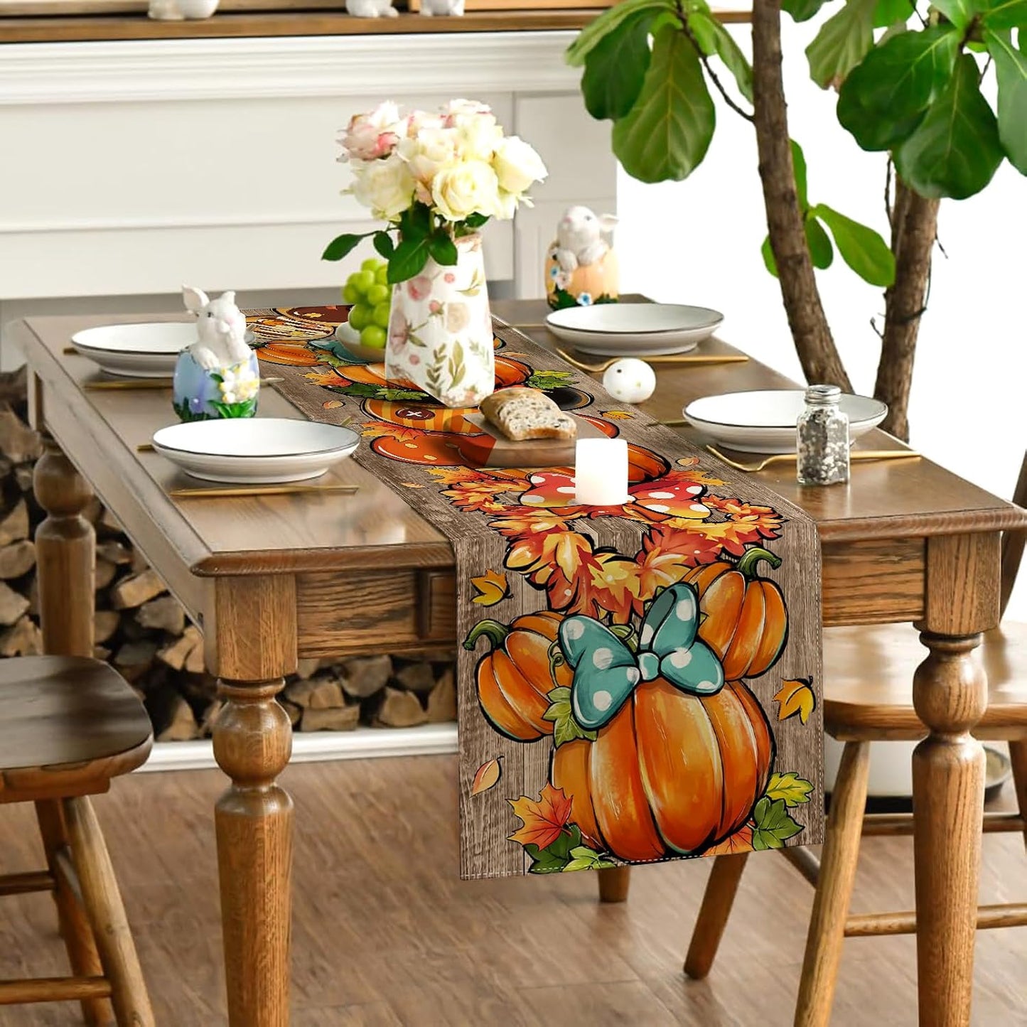 Camino mesa otoño 72pulg calabaza ratón decoración hogar