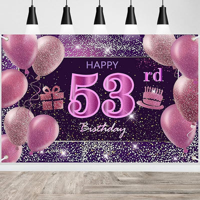 Pancarta feliz cumpleaños rosa para niña
