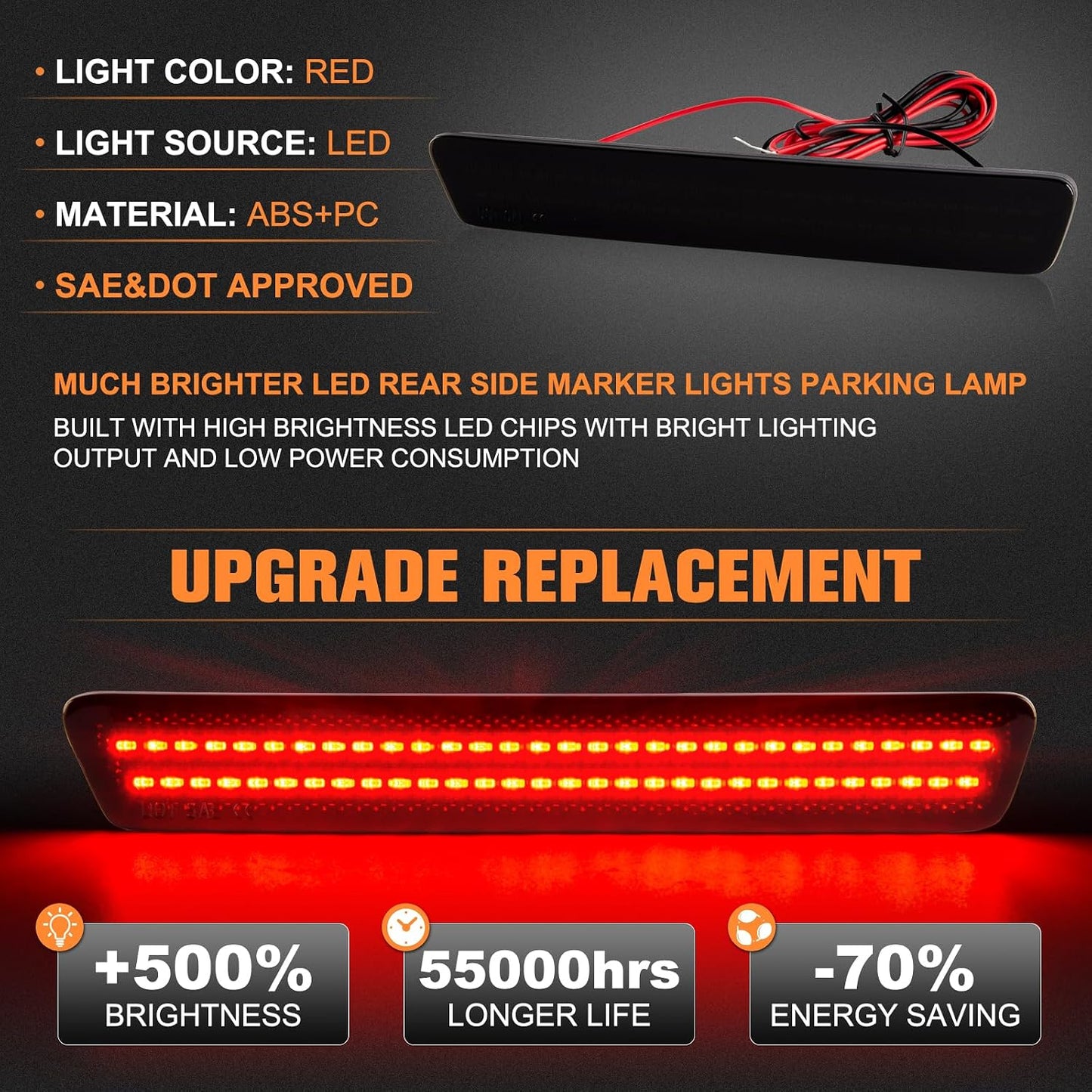 Luces LED laterales Ford Mustang 99-04 trasero rojo