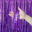 4 Cortinas Flecos Oropel Morado 3.3x6.6ft Boda Fiesta