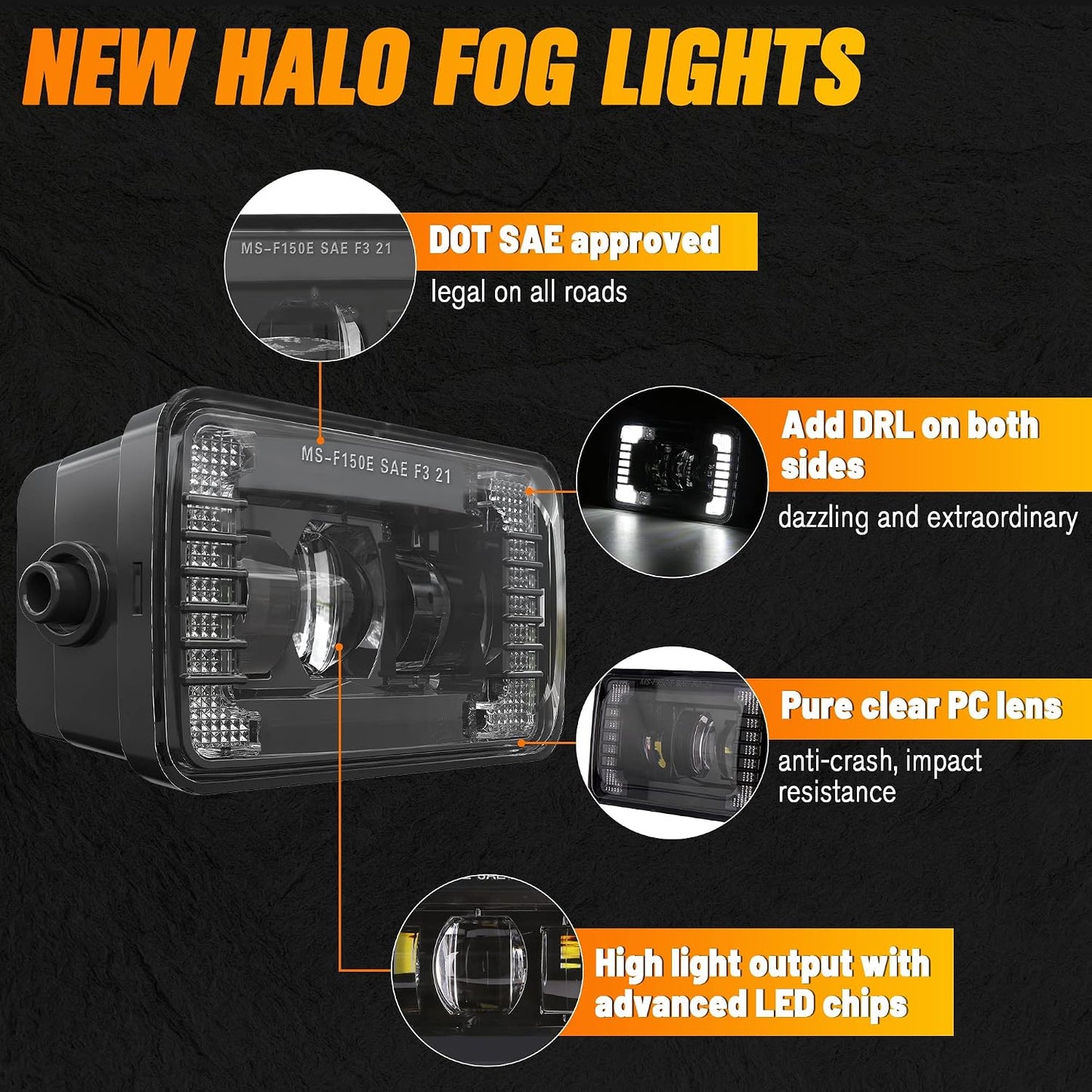 Luces antiniebla LED DOT DRL para parachoques Ford FF150