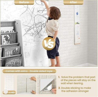 Paneles pared ladrillo sintético 3D espuma blanca sonido