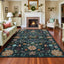 Alfombra boho 5x7pulg verde oscuro antiderrap