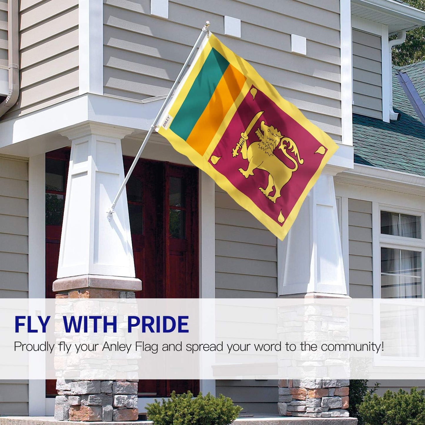 Bandera Sri Lanka 3x5ft poliéster doble costura ojales latón