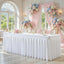 Mantel rectangular tul blanco elástico 6ft para bodas