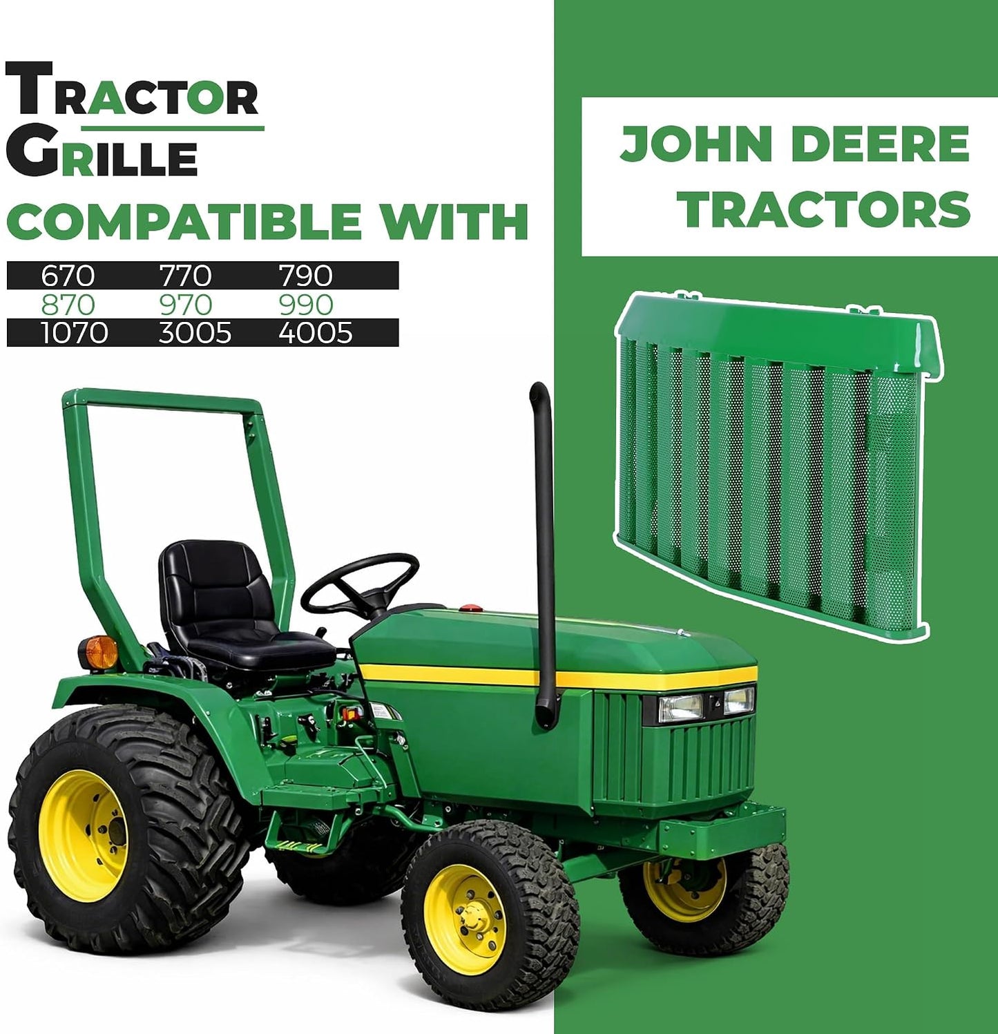 Rejilla capó frontal comp. tractores John Deere
