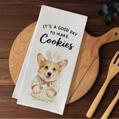 Toalla de cocina con corgi para hornear regalo para mujeres hombres chefs