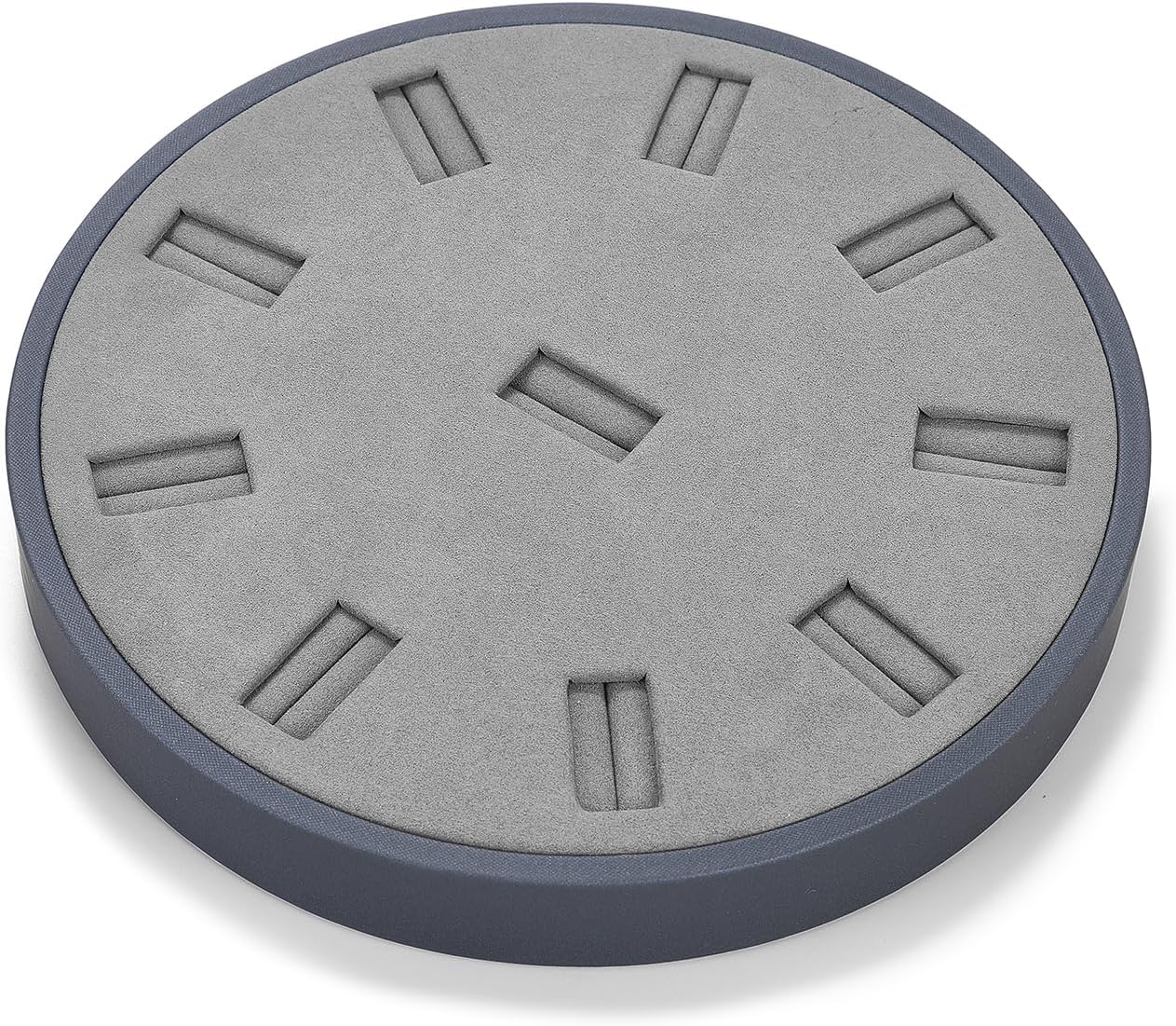 Bandeja anillos 10 ranuras organiz. joyas microfibra azul