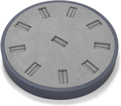 Bandeja anillos 10 ranuras organiz. joyas microfibra azul
