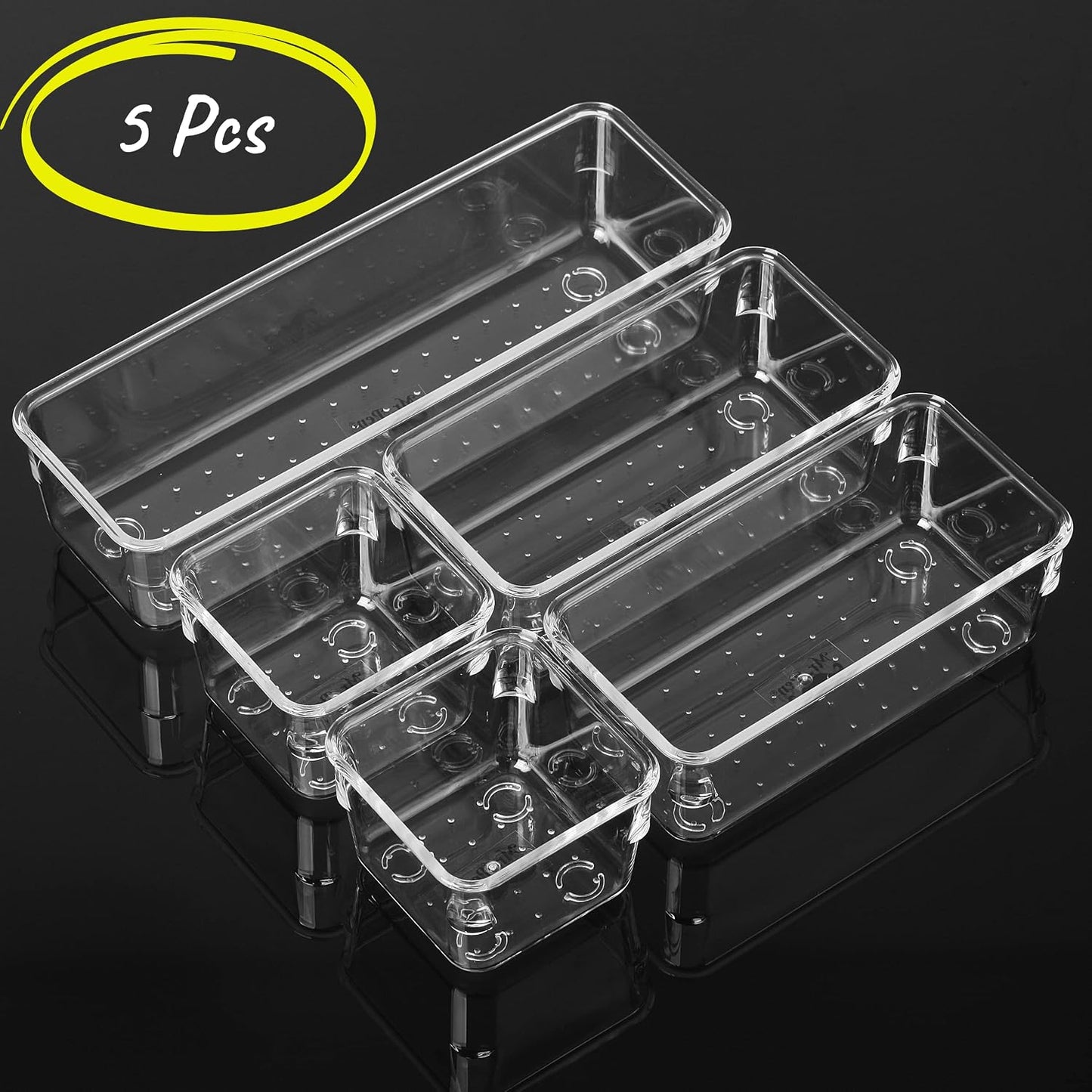 5 Pzas Organiz. Cajones Plástico Transparente