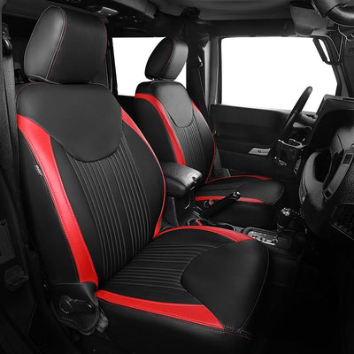 Set fundas asiento Jeep JK cuero sintético Negro Rojo