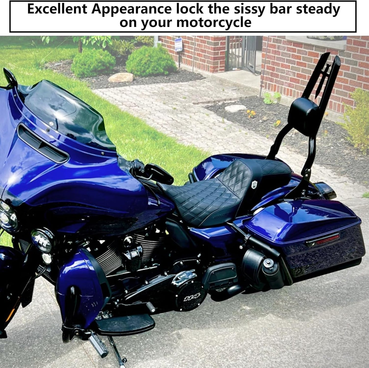 Respaldo pasajero motocicleta 30pulg comp Harley Touring