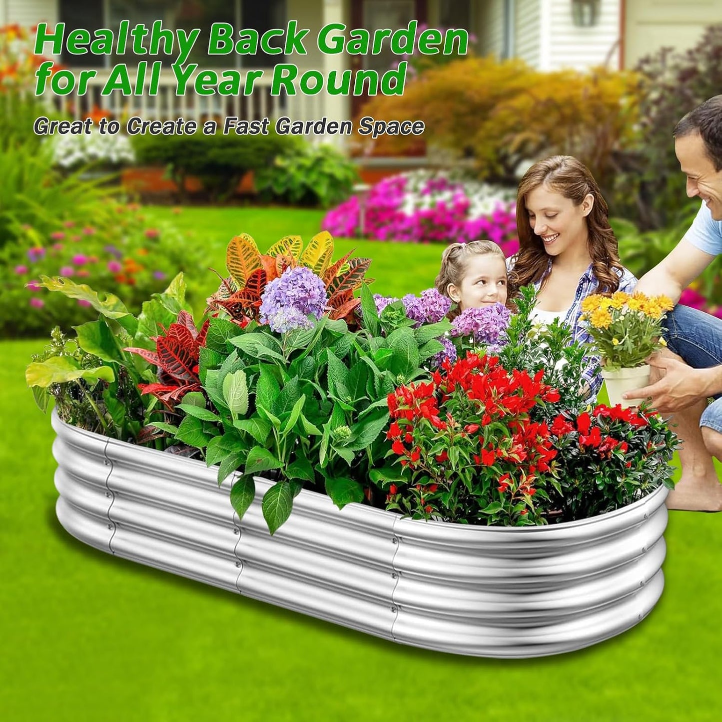 Jardineras elevadas galvanizadas 4x2x1ft exteriores