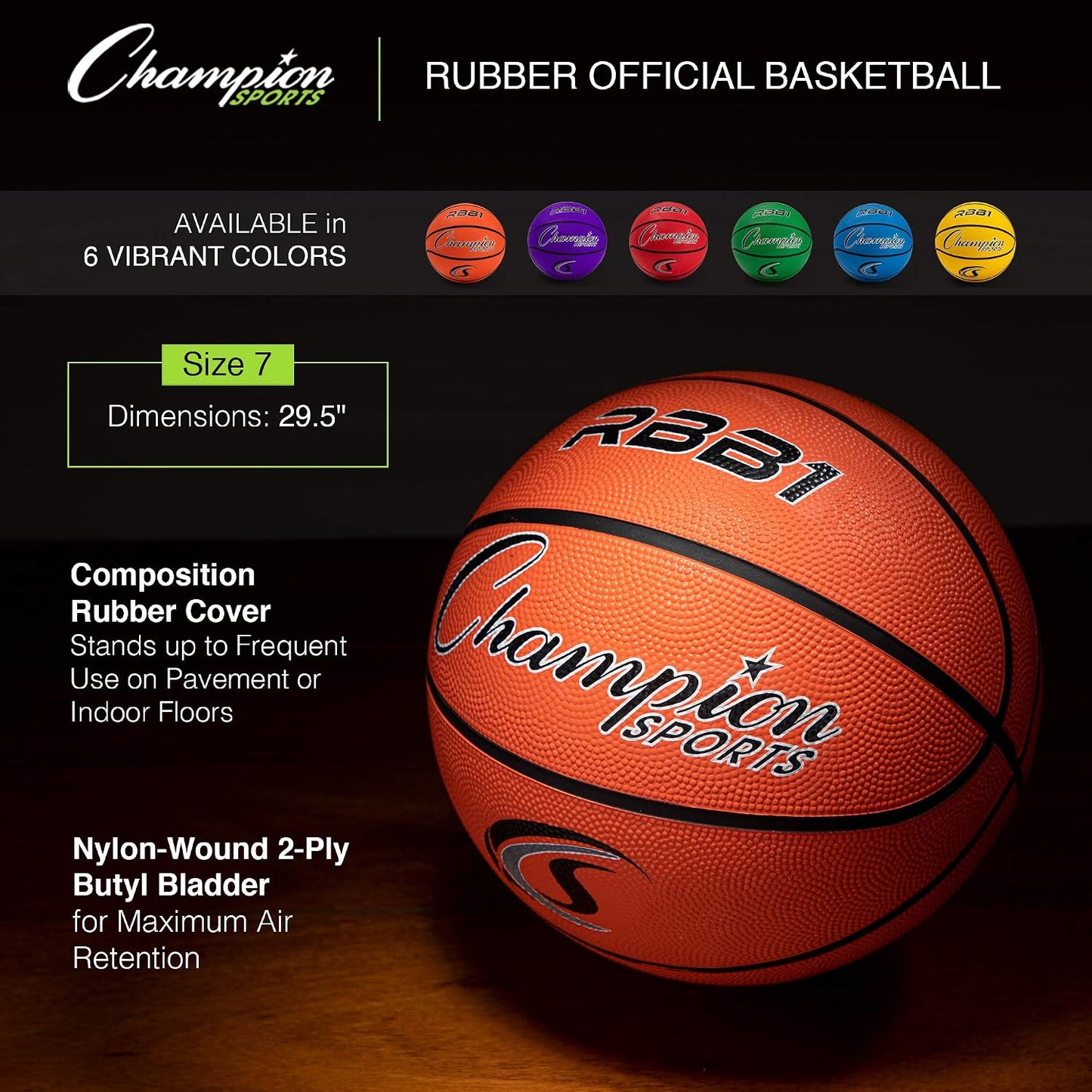 Balón de baloncesto duradero para interior y exterior