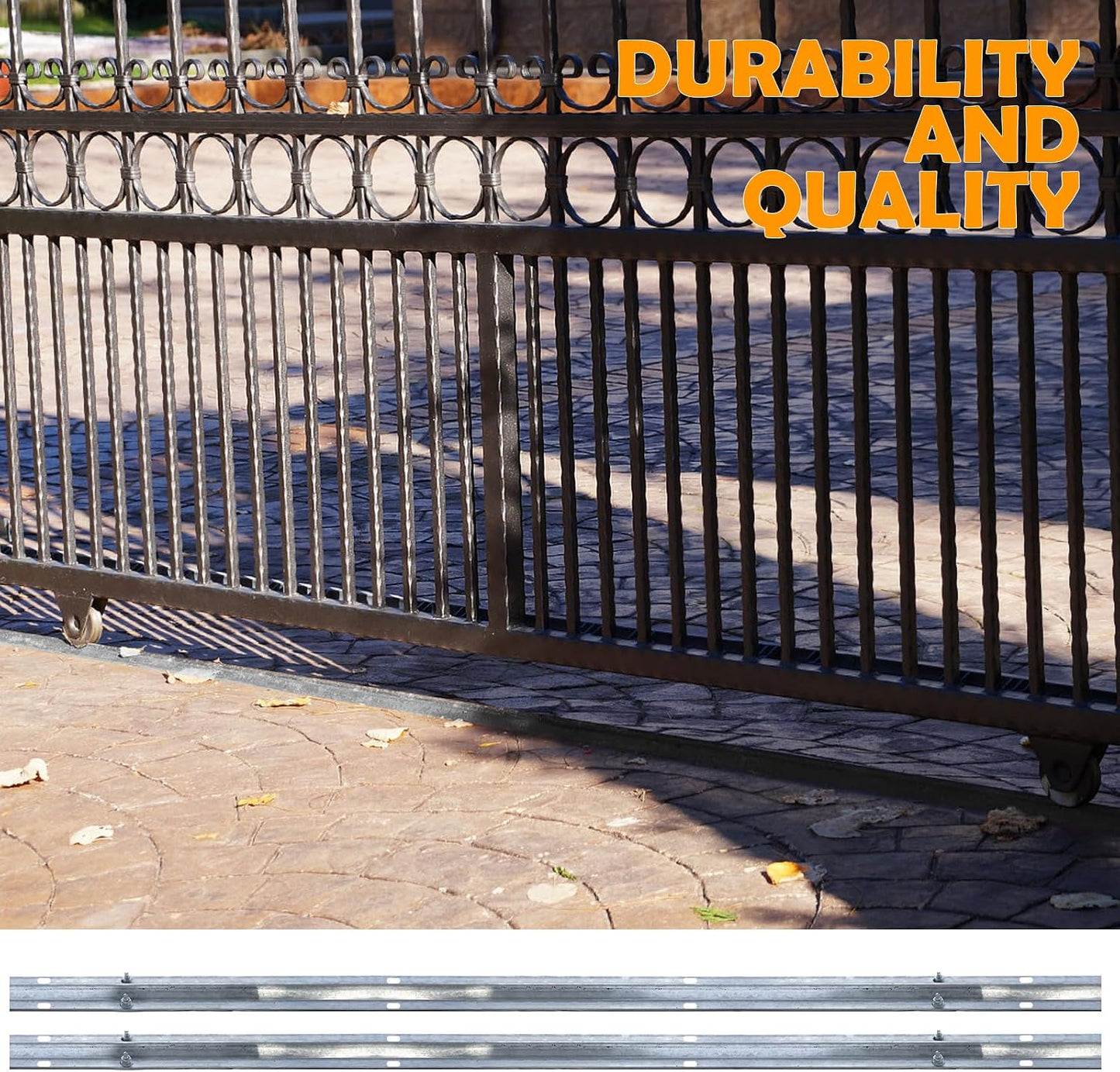 Vía en V galvanizada 48ft para puertas correderas 8 pzas 6ft