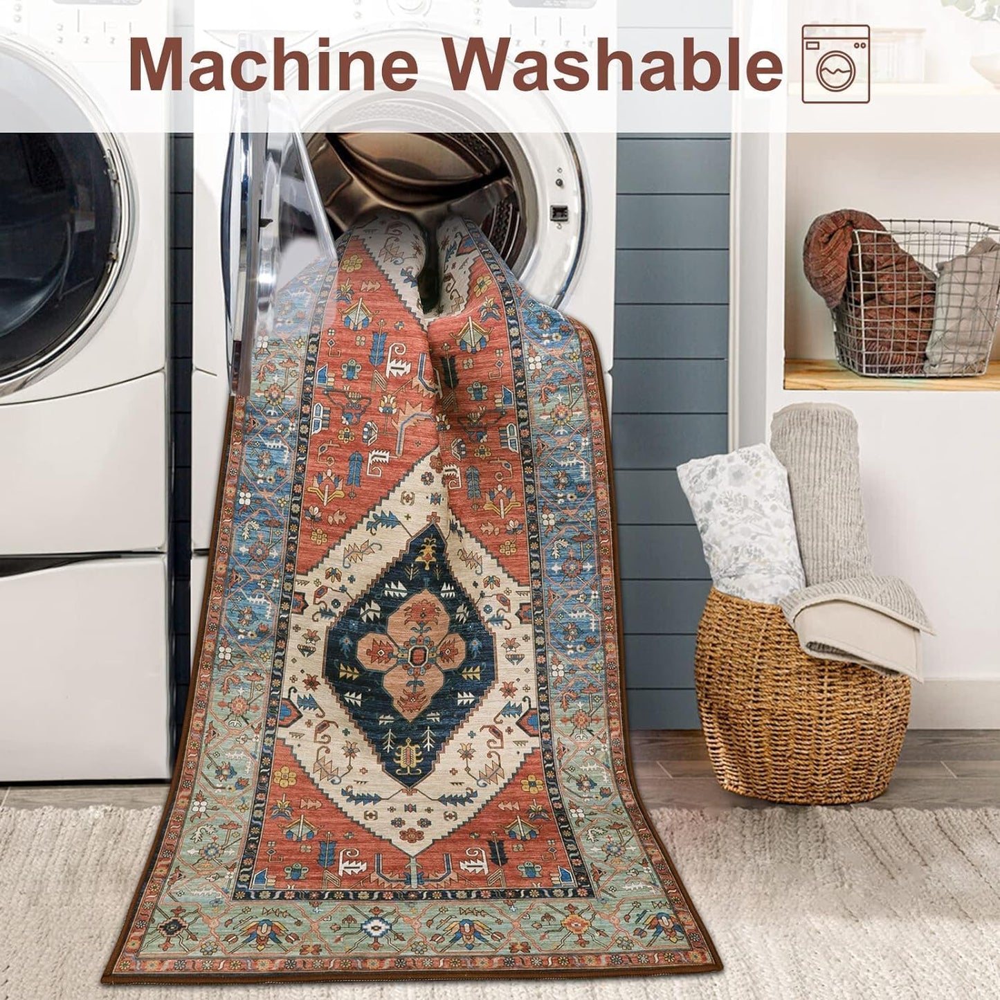 Alfombra larga bohemia 2.5x12ft para pasillo cocina