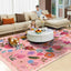 Alfombra lavable 5x7ft color rosa bohemio antiderrap