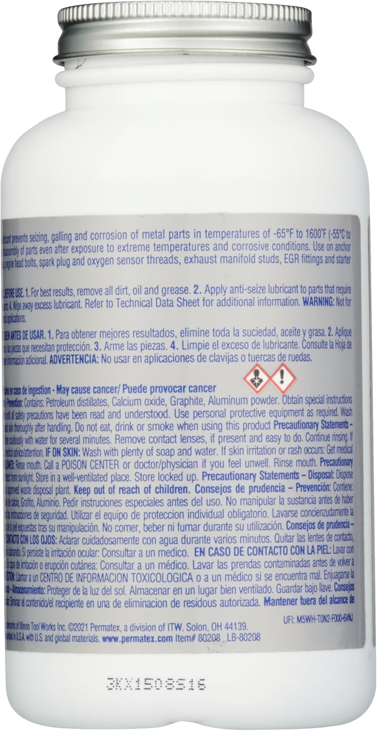 Lubricante antiagarrotamiento 16oz botella cepillo plata