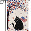 Bandera patriótica gato negro 12x18pulg doble cara patrón estrella