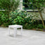 Mesa auxiliar chaise exterior blanco