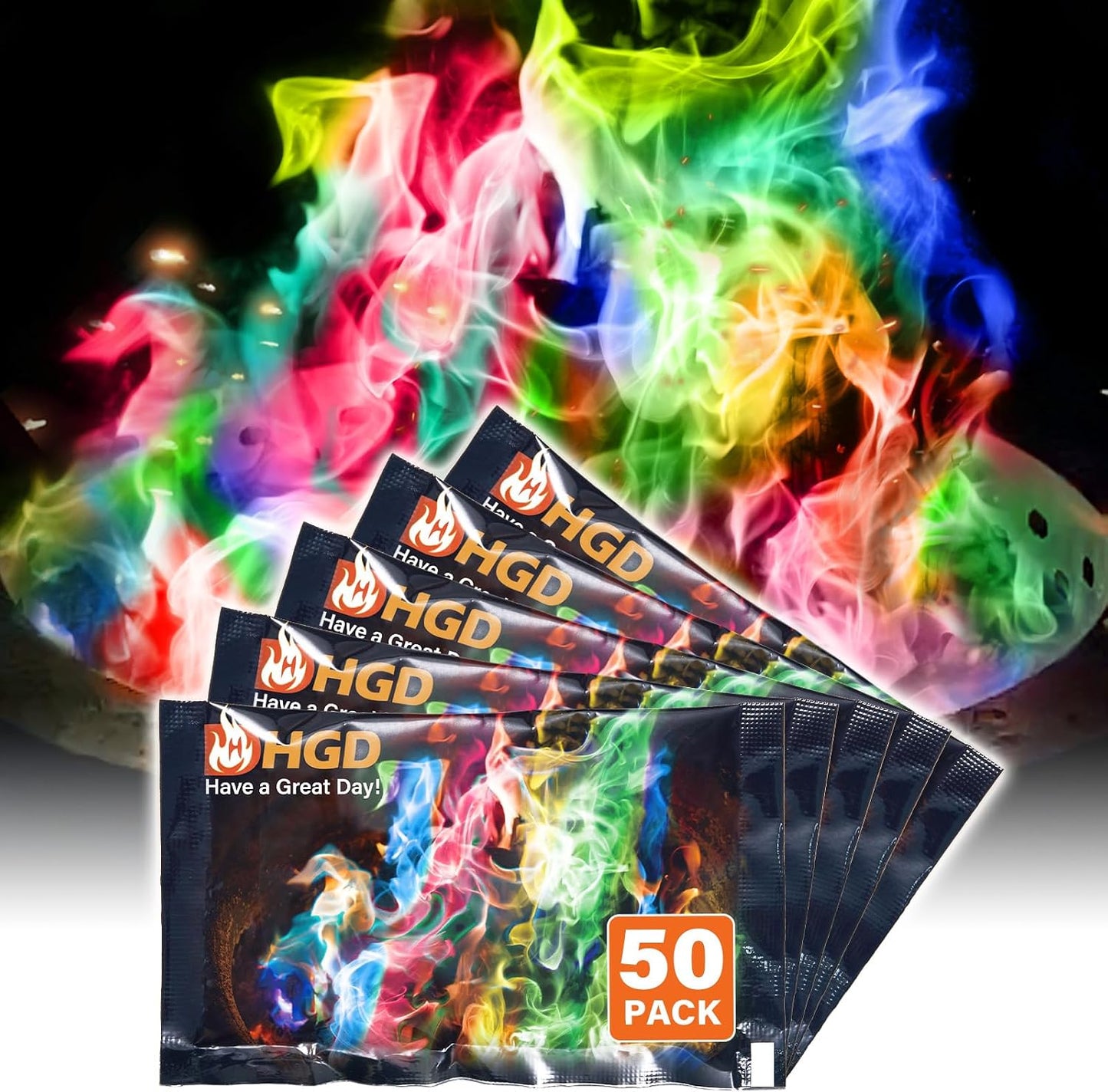 50 Pack llamas mágicas arco iris para hogueras chimenea