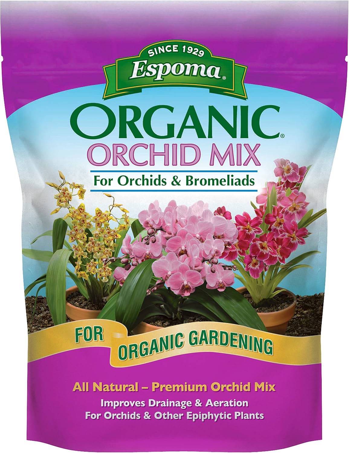 Mezcla orgánica orquídeas 4qt para jardinería