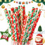 100 Pajitas Navidad Kraft Coloridas para Café y Jugo