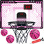 Aro baloncesto interior para niñas rosa con pelotas